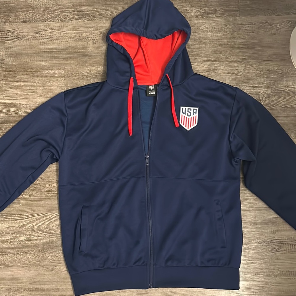 Icon Sports U.S. Soccer Hoodie. Sideline Navy. Size M.